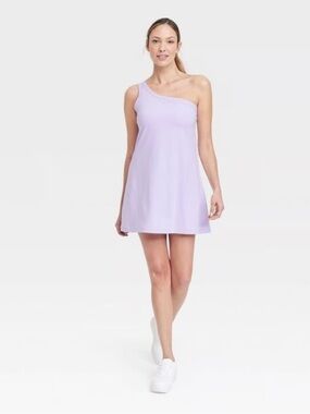 Target One-Shoulder Lilac A-Line Mini Dress